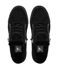 schwarze Wildleder niedrige Sneakers von Giuseppe Zanotti