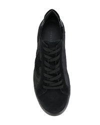 schwarze Wildleder niedrige Sneakers von Emporio Armani