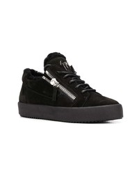 schwarze Wildleder niedrige Sneakers von Giuseppe Zanotti Design