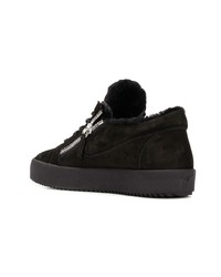 schwarze Wildleder niedrige Sneakers von Giuseppe Zanotti Design