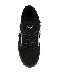 schwarze Wildleder niedrige Sneakers von Giuseppe Zanotti Design