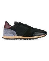 schwarze Wildleder niedrige Sneakers von Valentino