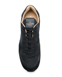 schwarze Wildleder niedrige Sneakers von Valentino
