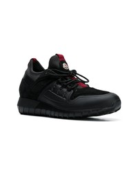 schwarze Wildleder niedrige Sneakers von Moncler