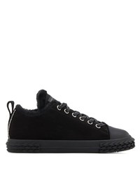 schwarze Wildleder niedrige Sneakers von Giuseppe Zanotti