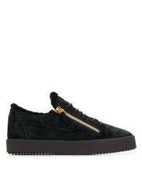 schwarze Wildleder niedrige Sneakers von Giuseppe Zanotti