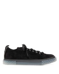 schwarze Wildleder niedrige Sneakers von Giuseppe Zanotti