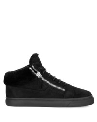 schwarze Wildleder niedrige Sneakers von Giuseppe Zanotti