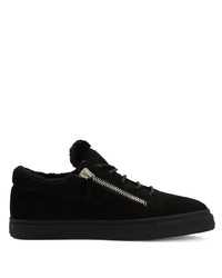 schwarze Wildleder niedrige Sneakers von Giuseppe Zanotti