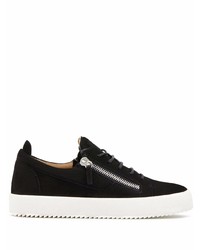 schwarze Wildleder niedrige Sneakers von Giuseppe Zanotti