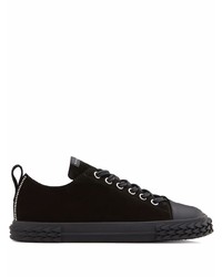 schwarze Wildleder niedrige Sneakers von Giuseppe Zanotti