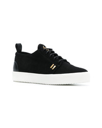 schwarze Wildleder niedrige Sneakers von Giuseppe Zanotti Design