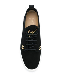 schwarze Wildleder niedrige Sneakers von Giuseppe Zanotti Design