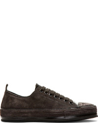 schwarze Wildleder niedrige Sneakers von Ann Demeulemeester