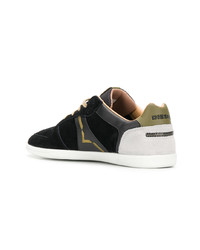 schwarze Wildleder niedrige Sneakers von Diesel