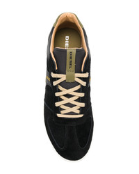 schwarze Wildleder niedrige Sneakers von Diesel