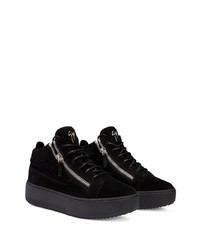 schwarze Wildleder niedrige Sneakers von Giuseppe Zanotti