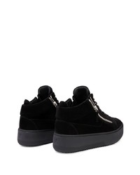 schwarze Wildleder niedrige Sneakers von Giuseppe Zanotti