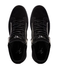 schwarze Wildleder niedrige Sneakers von Giuseppe Zanotti