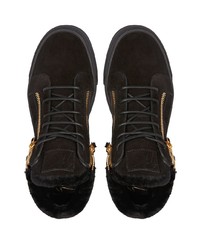 schwarze Wildleder niedrige Sneakers von Giuseppe Zanotti