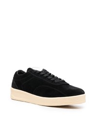 schwarze Wildleder niedrige Sneakers von Jil Sander