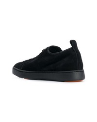 schwarze Wildleder niedrige Sneakers von Santoni