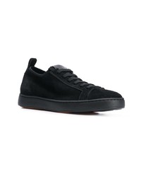 schwarze Wildleder niedrige Sneakers von Santoni