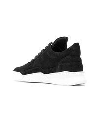 schwarze Wildleder niedrige Sneakers von Filling Pieces