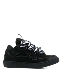 schwarze Wildleder niedrige Sneakers von Lanvin
