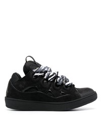 schwarze Wildleder niedrige Sneakers von Lanvin
