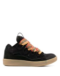 schwarze Wildleder niedrige Sneakers von Lanvin