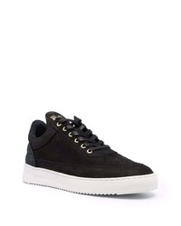 schwarze Wildleder niedrige Sneakers von Filling Pieces