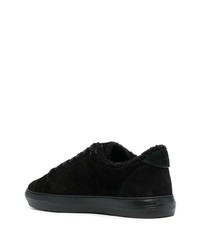 schwarze Wildleder niedrige Sneakers von Moncler