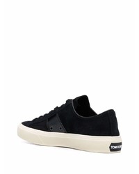 schwarze Wildleder niedrige Sneakers von Tom Ford