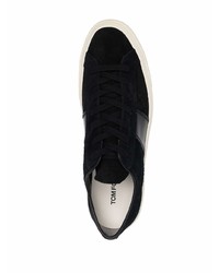 schwarze Wildleder niedrige Sneakers von Tom Ford