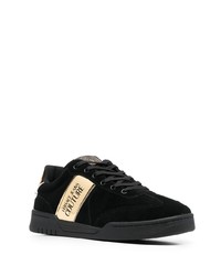 schwarze Wildleder niedrige Sneakers von VERSACE JEANS COUTURE