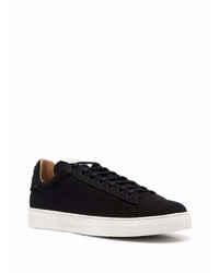 schwarze Wildleder niedrige Sneakers von Emporio Armani