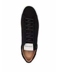 schwarze Wildleder niedrige Sneakers von Emporio Armani