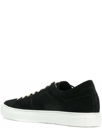 schwarze Wildleder niedrige Sneakers