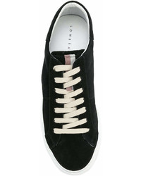 schwarze Wildleder niedrige Sneakers