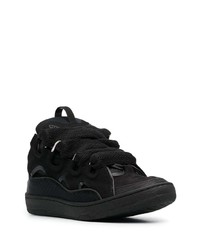 schwarze Wildleder niedrige Sneakers von Lanvin