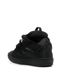 schwarze Wildleder niedrige Sneakers von Lanvin