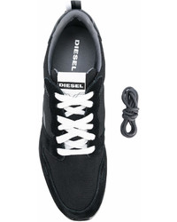 schwarze Wildleder niedrige Sneakers von Diesel