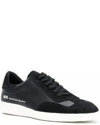 schwarze Wildleder niedrige Sneakers von Wood Wood