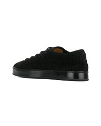 schwarze Wildleder niedrige Sneakers von Santoni