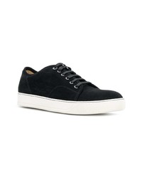 schwarze Wildleder niedrige Sneakers von Lanvin