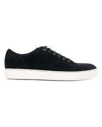 schwarze Wildleder niedrige Sneakers von Lanvin