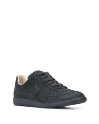 schwarze Wildleder niedrige Sneakers von Maison Margiela