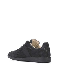 schwarze Wildleder niedrige Sneakers von Maison Margiela