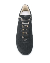 schwarze Wildleder niedrige Sneakers von Maison Margiela